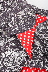 Vintage Al Cooper Polka Dot Romper Hostess Skirt Set Fabric Button at Recess