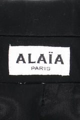 Vintage Alaia Satin Bustier Jacket label at Recess Los Angeles