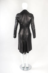 Recess Designer Consignment Vintage Alaia Wide Lapel Leather Trench Coat Los Angeles Resale