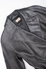 Recess Designer Consignment Vintage Alaia Wide Lapel Leather Trench Coat Los Angeles Resale