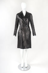 Recess Designer Consignment Vintage Alaia Wide Lapel Leather Trench Coat Los Angeles Resale