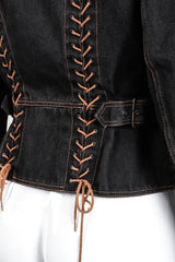 Recess Los Angeles Vintage Alaia Denim Baseball Laced Moto Jacket