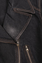 Recess Los Angeles Vintage Alaia Denim Baseball Laced Moto Jacket