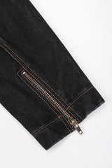 Recess Los Angeles Vintage Alaia Denim Baseball Laced Moto Jacket