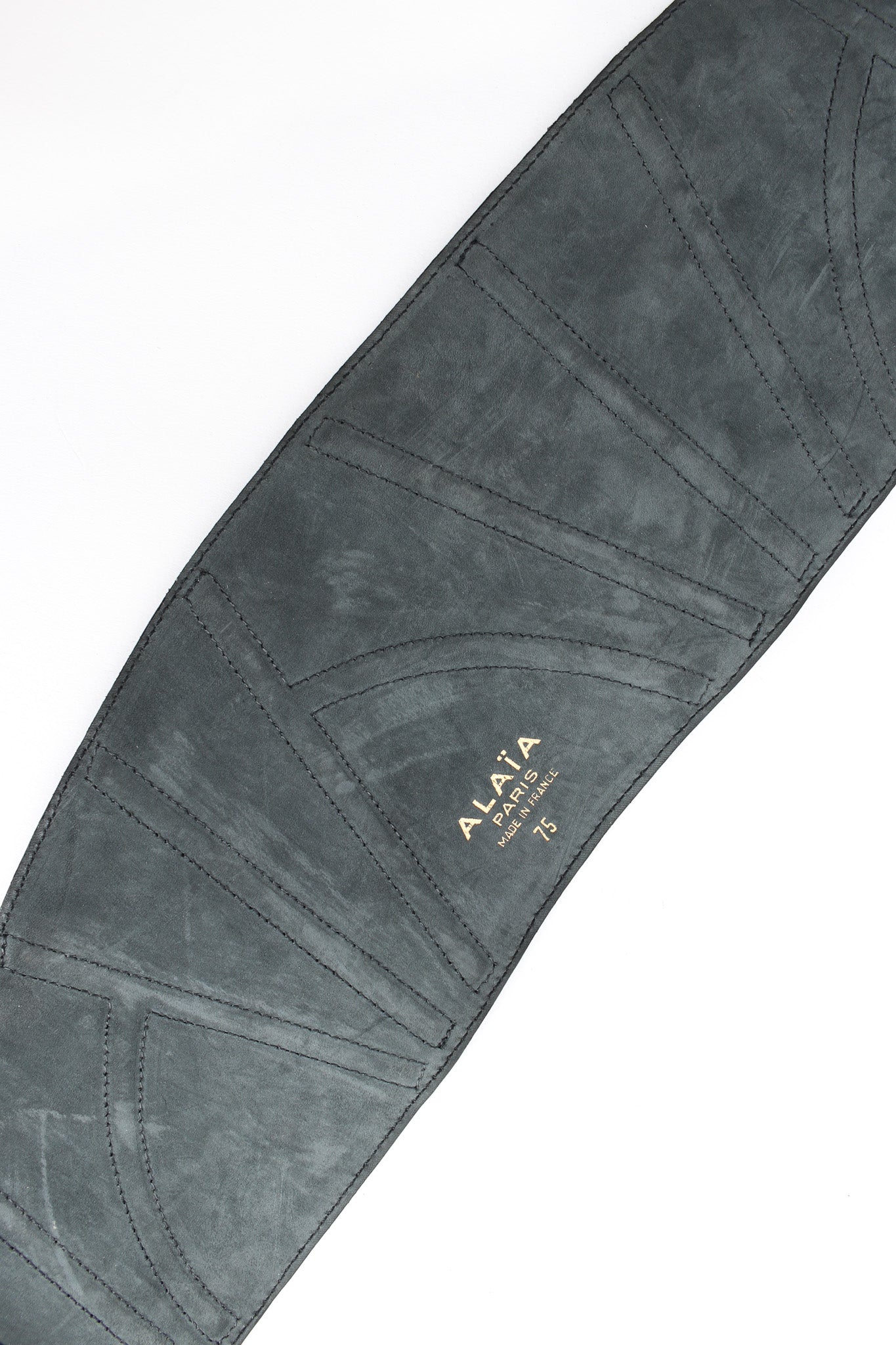 Vintage Alaïa Textured Geo Leather Waist Belt signed @ Recess LA