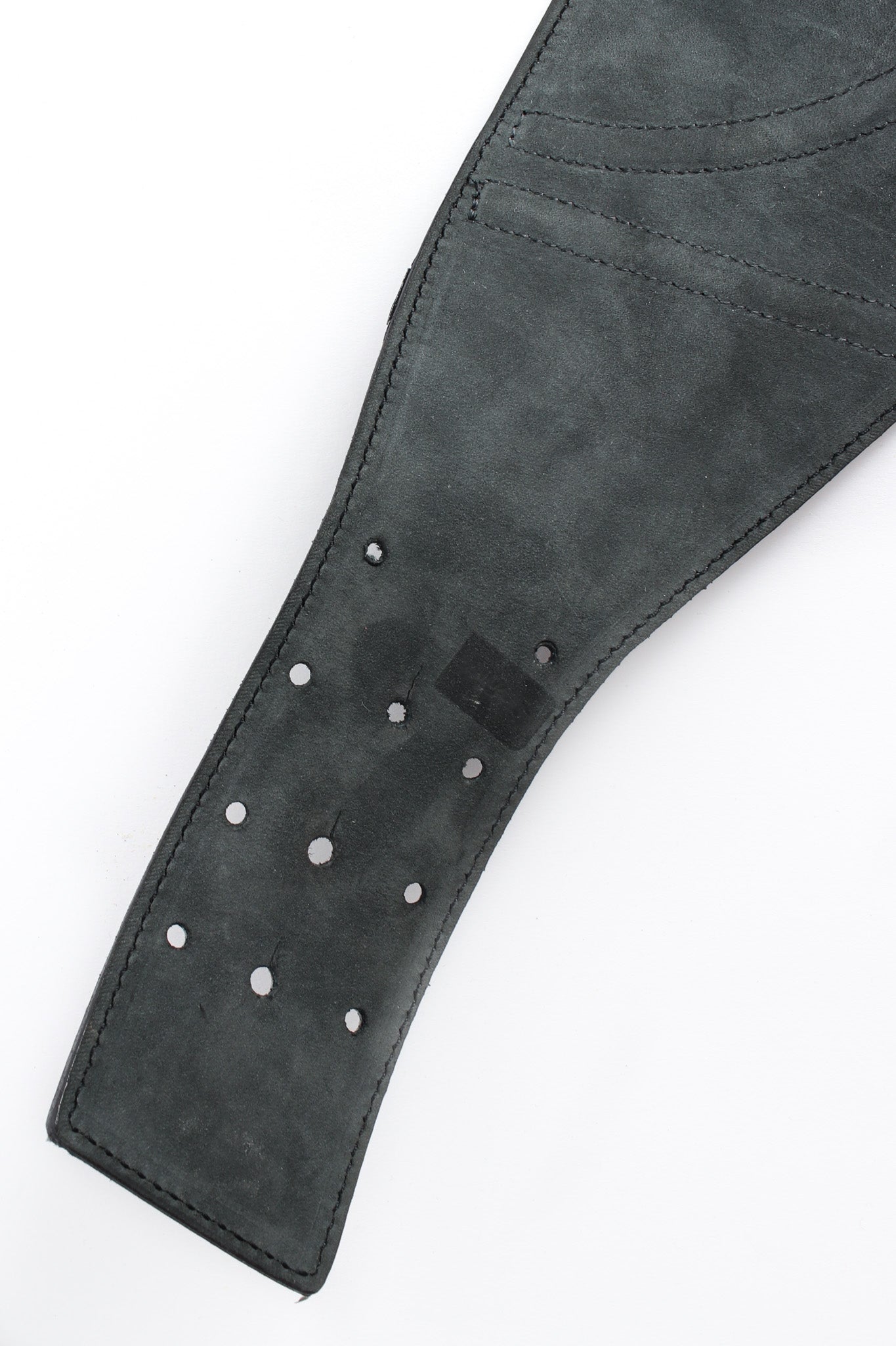 Vintage Alaïa Textured Geo Leather Waist Belt pinholes back/added in holes  @ Recess LA