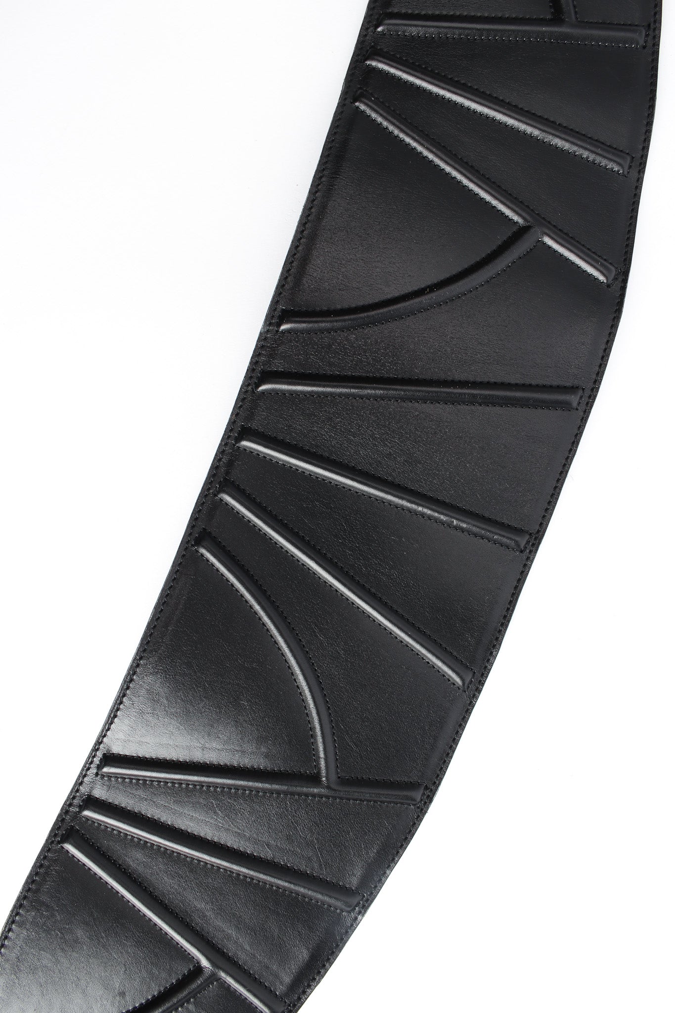 Vintage Alaïa Textured Geo Leather Waist Belt texture raised panels  @ Recess LA