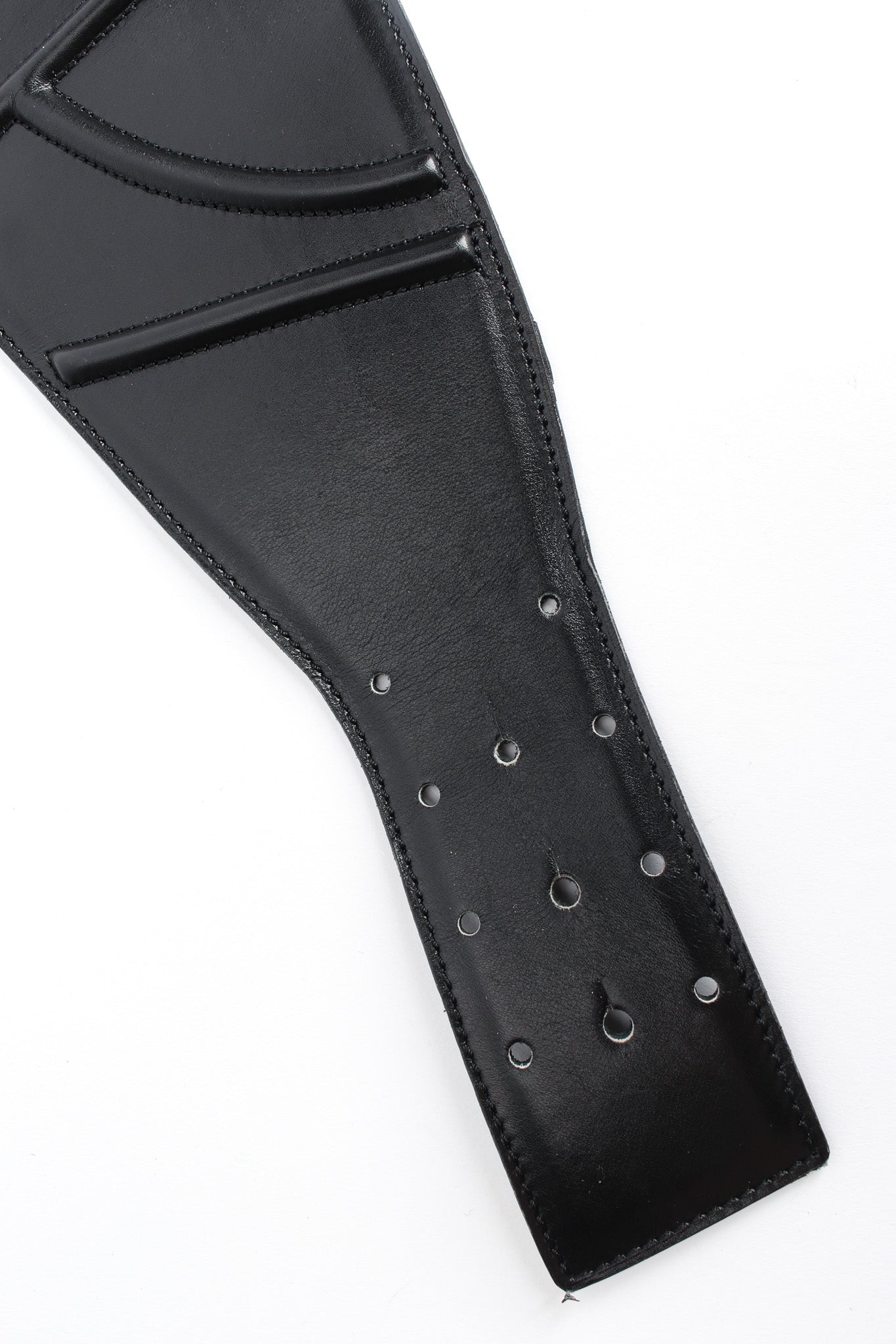 Vintage Alaïa Textured Geo Leather Waist Belt pinholes @ Recess LA
