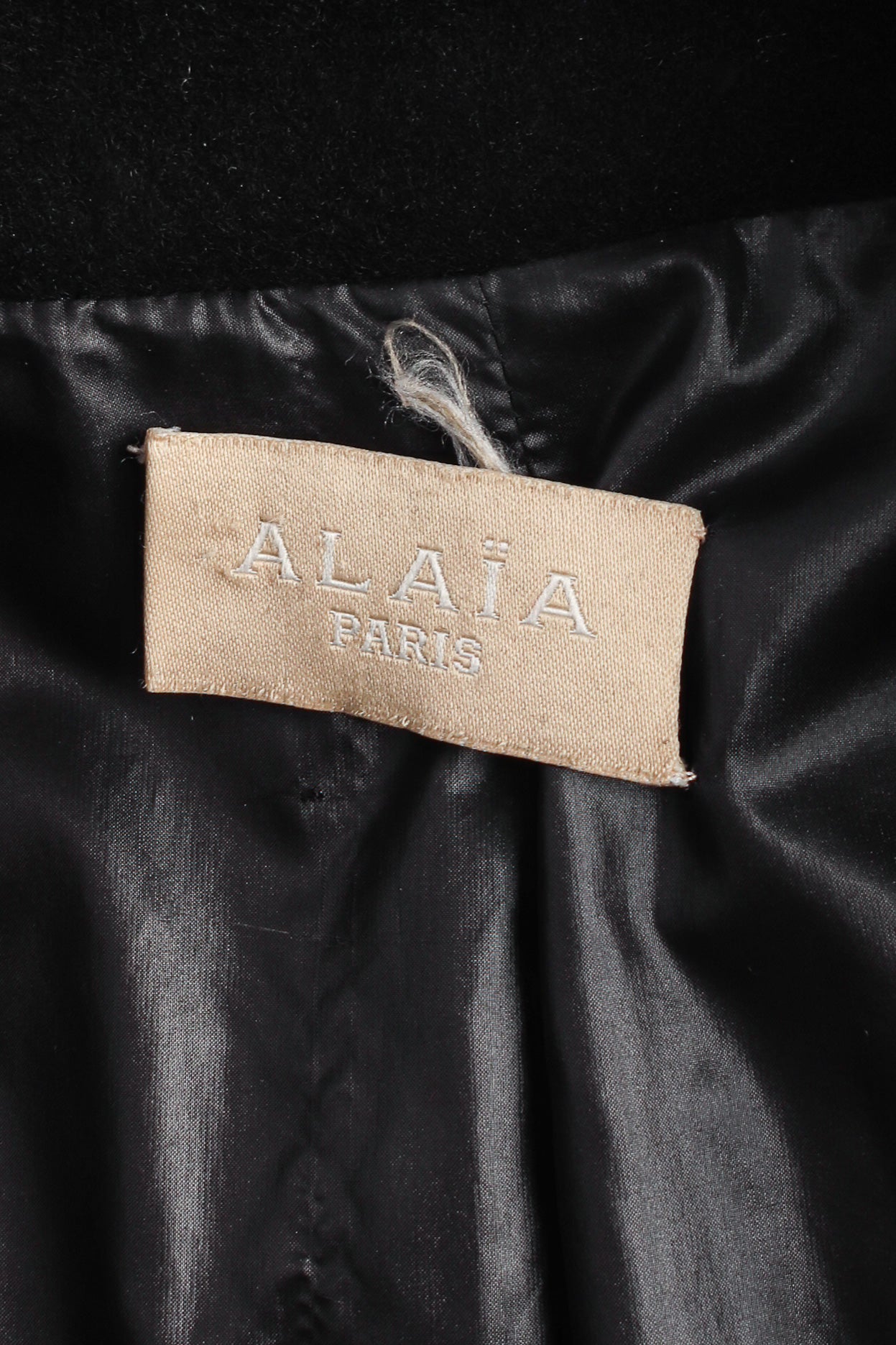 Vintage Alaïa Double Breasted Wool Coat Dress detaching tag @ Recess LA