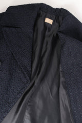 Vintage Alaia Embroidered Swirl Double Breasted Coat flat lay/liner @ Recess LA
