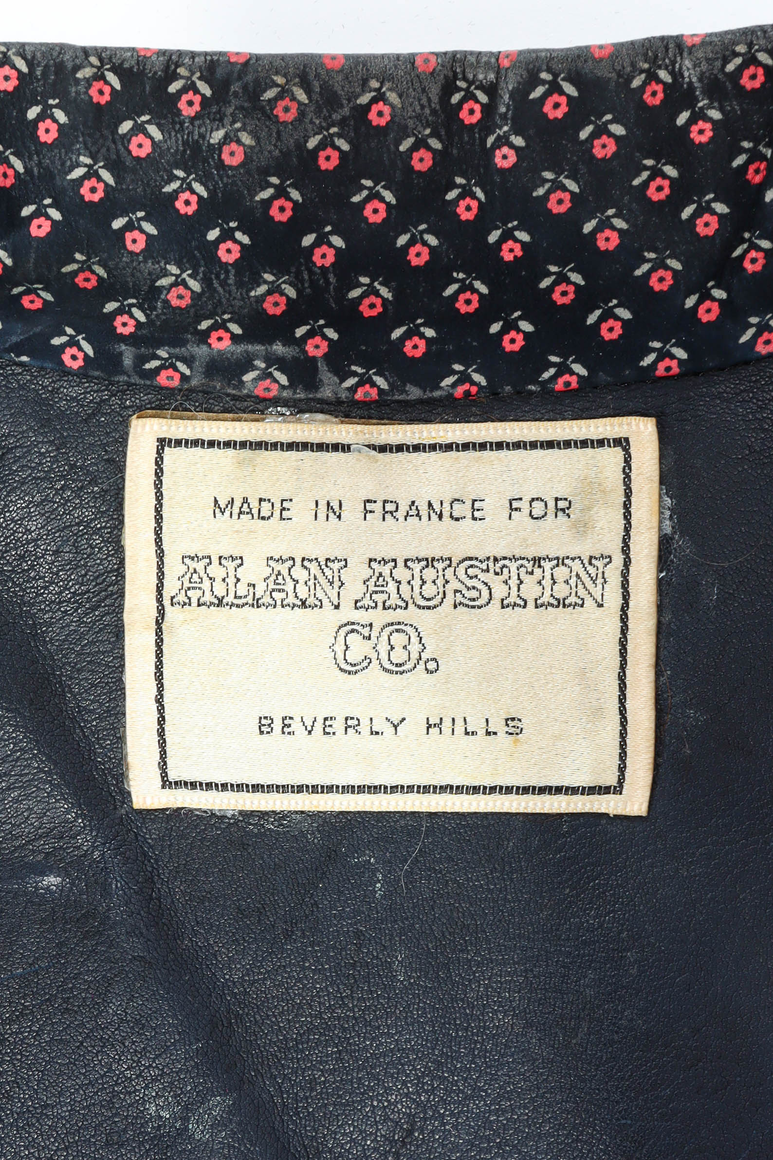 Vintage Alan Austin Rose Floral Leather Blouse tag @ Recess LA
