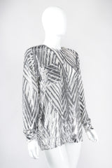 Recess Los Angeles Vintage Alan Austin Metallic Velvet Lamé Blouse
