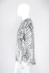 Recess Los Angeles Vintage Alan Austin Metallic Velvet Lamé Blouse