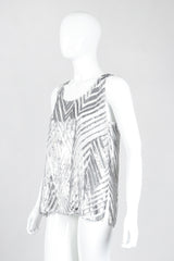 Recess Los Angeles Vintage Alan Austin Metallic Velvet Lamé Chrome Tank