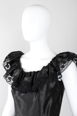 Recess Los Angeles Vintage Albert Capraro Frida Kahlo Satin Tiered Ruffle Dance Dress