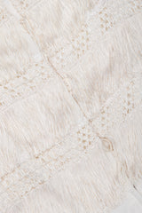 Recess Los Angeles Vintage Albert Nipon Raw Silk Fringed Bateau Cocktail Wedding Bridal Dress