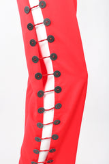 Recess Designer Consignment Vintage Alexander McQueen Red Matador Peekaboo Ladder Cutout Button Tuxedo Pant Los Angeles Resale