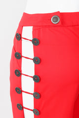 Recess Designer Consignment Vintage Alexander McQueen Red Matador Peekaboo Ladder Cutout Button Tuxedo Pant Los Angeles Resale