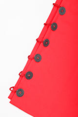 Recess Designer Consignment Vintage Alexander McQueen Red Matador Peekaboo Ladder Cutout Button Tuxedo Pant Los Angeles Resale