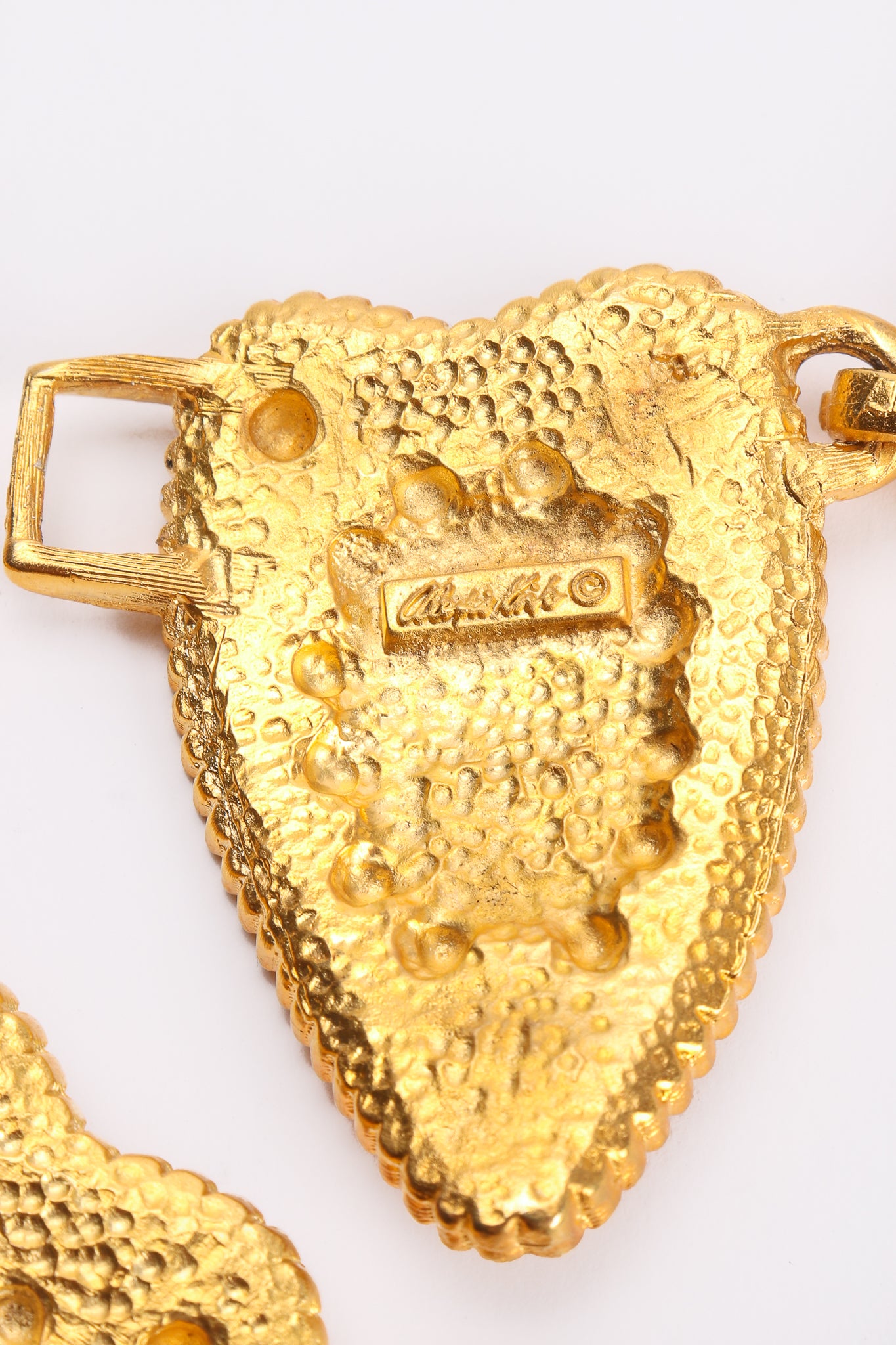 Vintage Alexis Kirk Etruscan Necklace & Earring Set Signature cartoucheat Recess Los Angeles