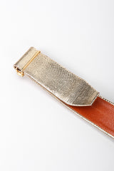 Recess Los Angeles Vintage Alexis Kirk Oversized Lamé Gold Metal Buckle Belt