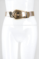 Recess Los Angeles Vintage Alexis Kirk Oversized Lamé Gold Metal Buckle Belt