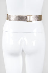 Recess Los Angeles Vintage Alexis Kirk Oversized Lamé Gold Metal Buckle Belt