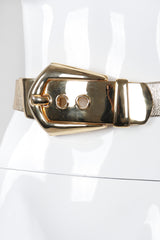 Recess Los Angeles Vintage Alexis Kirk Oversized Lamé Gold Metal Buckle Belt
