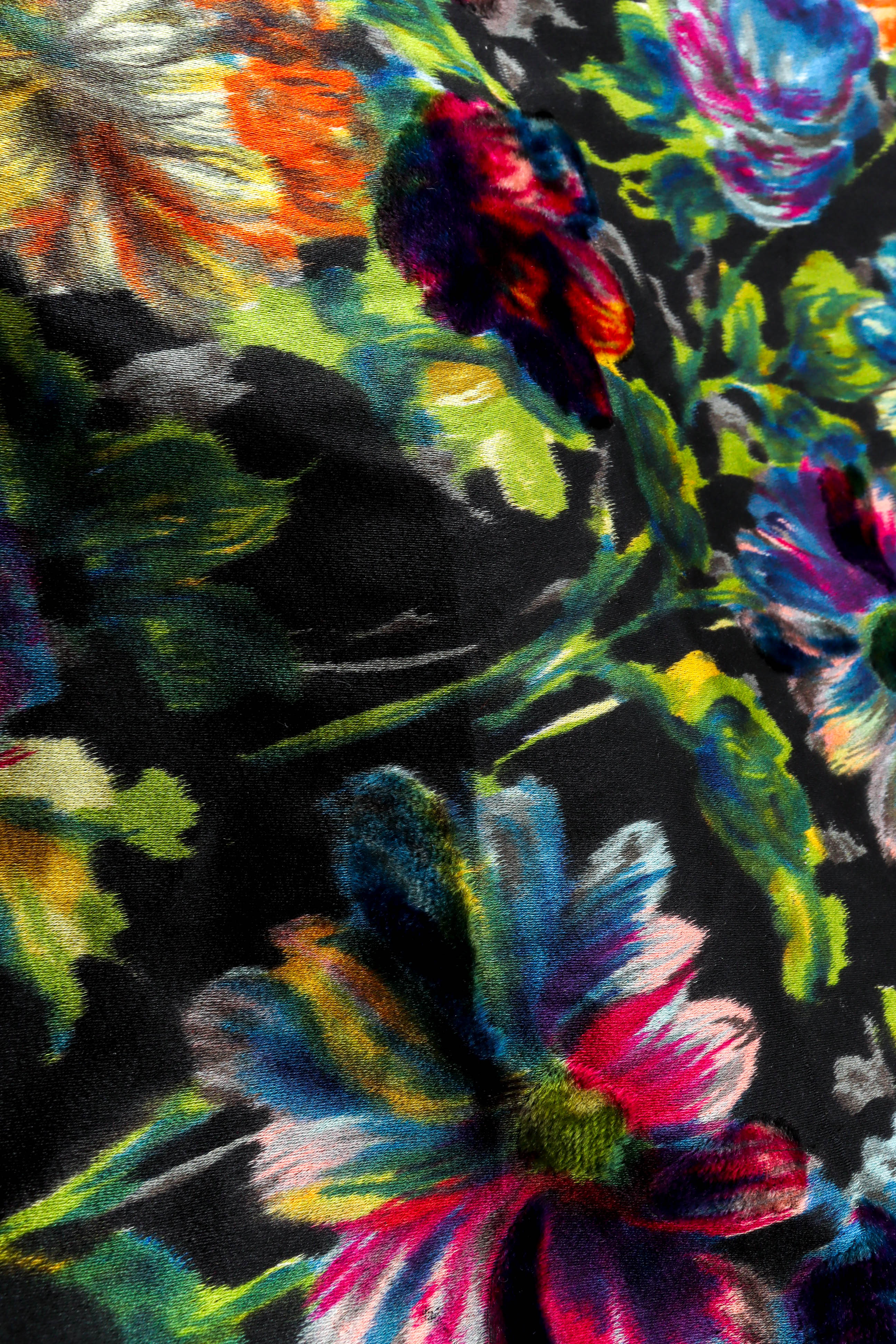 Vintage Alfred Bosand Daisy Print Beaded Gown print detail @ Recess Los Angeles