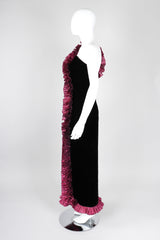 Recess Los Angeles Vintage Alyce Designs Lamé Ruffle Strap Velvet Barbie Gown