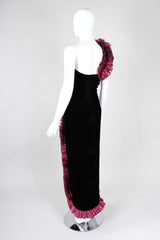 Recess Los Angeles Vintage Alyce Designs Lamé Ruffle Strap Velvet Barbie Gown