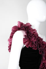 Recess Los Angeles Vintage Alyce Designs Lamé Ruffle Strap Velvet Barbie Gown