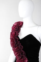 Recess Los Angeles Vintage Alyce Designs Lamé Ruffle Strap Velvet Barbie Gown