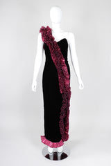 Recess Los Angeles Vintage Alyce Designs Lamé Ruffle Strap Velvet Barbie Gown