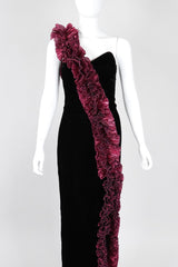 Recess Los Angeles Vintage Alyce Designs Lamé Ruffle Strap Velvet Barbie Gown