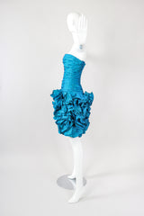 Recess Los Angeles Vintage Alyce Designs Strapless Taffeta Ruffle Rose Cocktail Dress