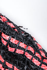 Recess Los Angeles Designer Consignment Vintage Amen Wardy Woven Red Snakeskin Straw Boxy Sweater Jacket