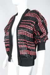Recess Los Angeles Designer Consignment Vintage Amen Wardy Woven Red Snakeskin Straw Boxy Sweater Jacket