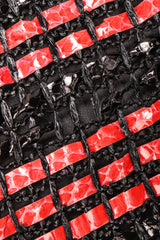 Recess Los Angeles Designer Consignment Vintage Amen Wardy Woven Red Snakeskin Straw Boxy Sweater Jacket