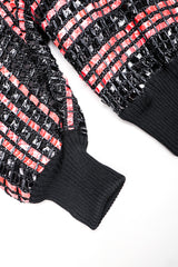 Recess Los Angeles Designer Consignment Vintage Amen Wardy Woven Red Snakeskin Straw Boxy Sweater Jacket