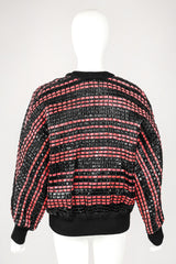 Recess Los Angeles Designer Consignment Vintage Amen Wardy Woven Red Snakeskin Straw Boxy Sweater Jacket