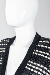 Recess Los Angeles Vintage Amen Wardy Woven Straw Snakeskin Boxy Cardigan Jacket