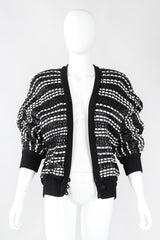Recess Los Angeles Vintage Amen Wardy Woven Straw Snakeskin Boxy Cardigan Jacket