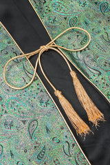 Recess Los Angeles Vintage Amen Wardy Paisley Gold Brocade Cocoon Kimono Coat