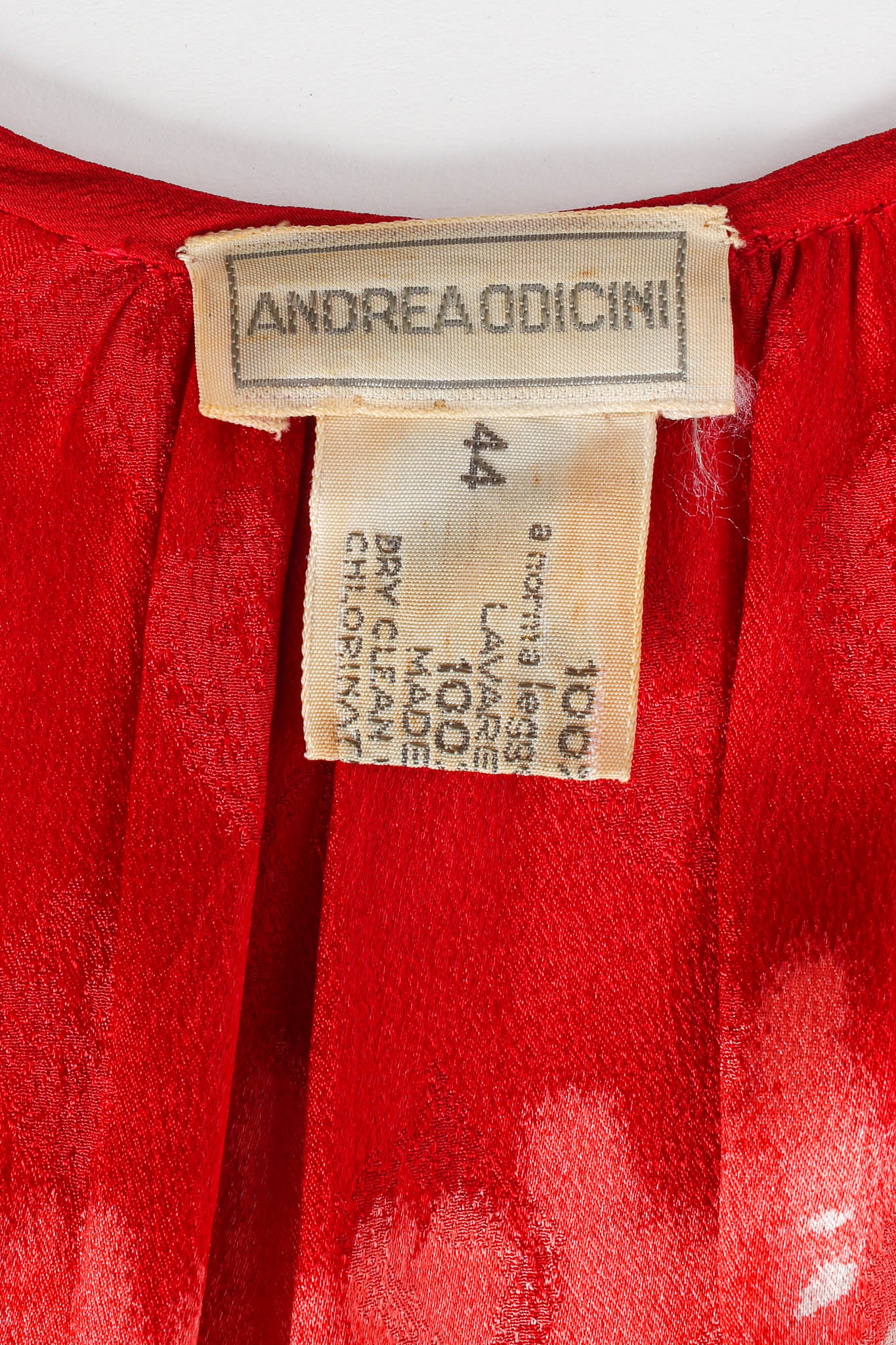 Vintage Andrea Odicini Silk Stripe Dye Tunic Dress tag @ Recess Los Angeles