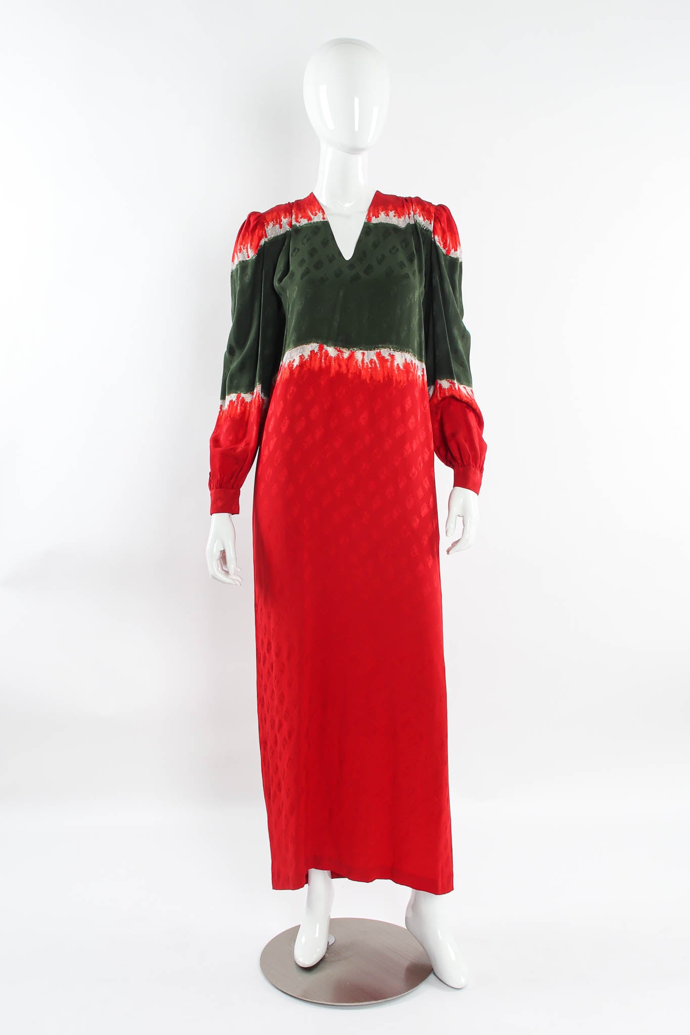 Vintage Andrea Odicini Silk Stripe Dye Tunic Dress mannequin front @ Recess Los Angeles
