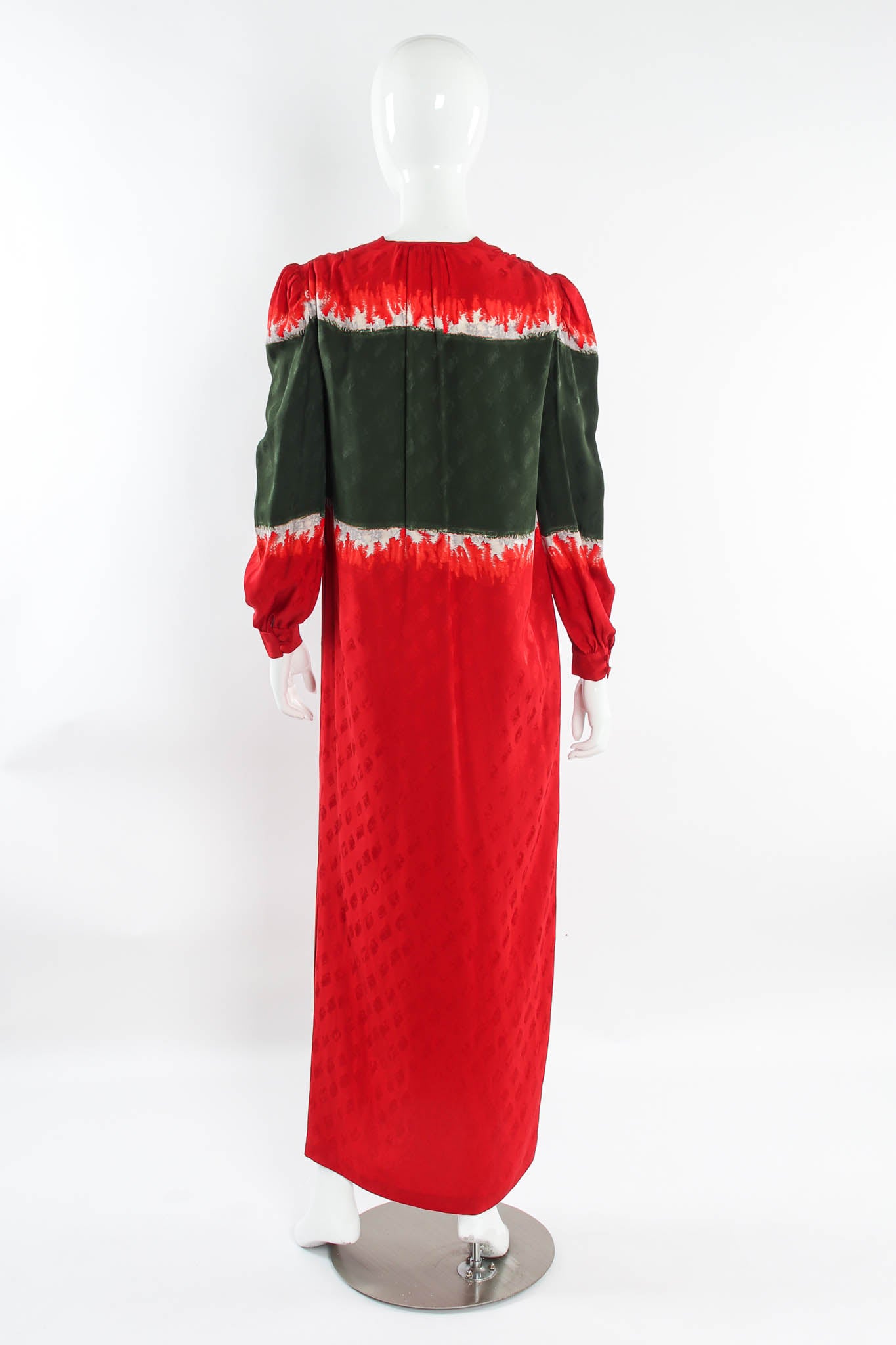 Vintage Andrea Odicini Silk Stripe Dye Tunic Dress mannequin back @ Recess Los Angeles