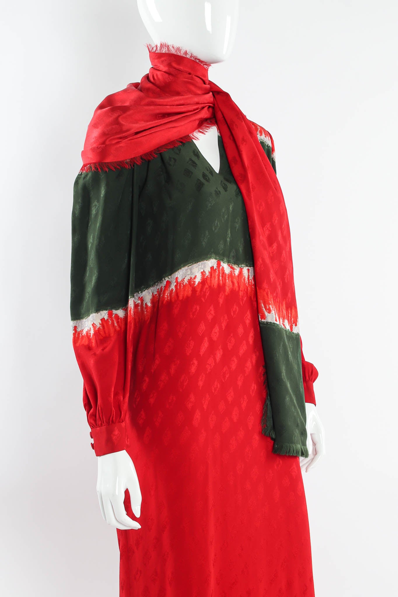 Vintage Andrea Odicini Silk Stripe Dye Tunic Dress mannequin angle  @ Recess Los Angeles
