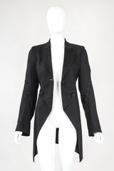 Recess Designer Consignment Vintage Ann Demeulemeester Morning Tails Cutaway Coat Formal Tuxedo Wedding Bride Los Angeles Resale
