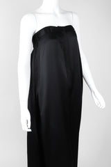 Recess Los Angeles Vintage Ann Demeulemeester Silk Strapless Oversized Evening Palazzo Jumpsuit Pant